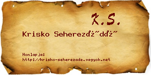 Krisko Seherezádé névjegykártya